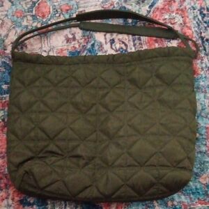 Quilted Olive Green Tote Bag